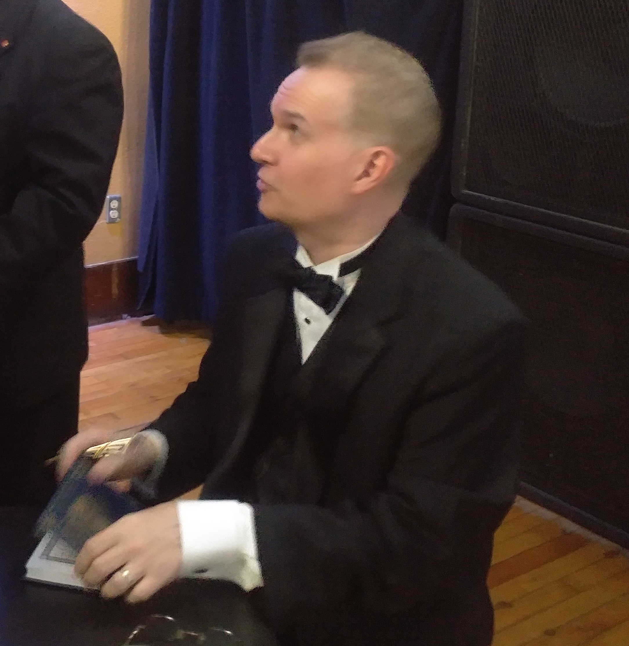 Andrew Hammer signing his book